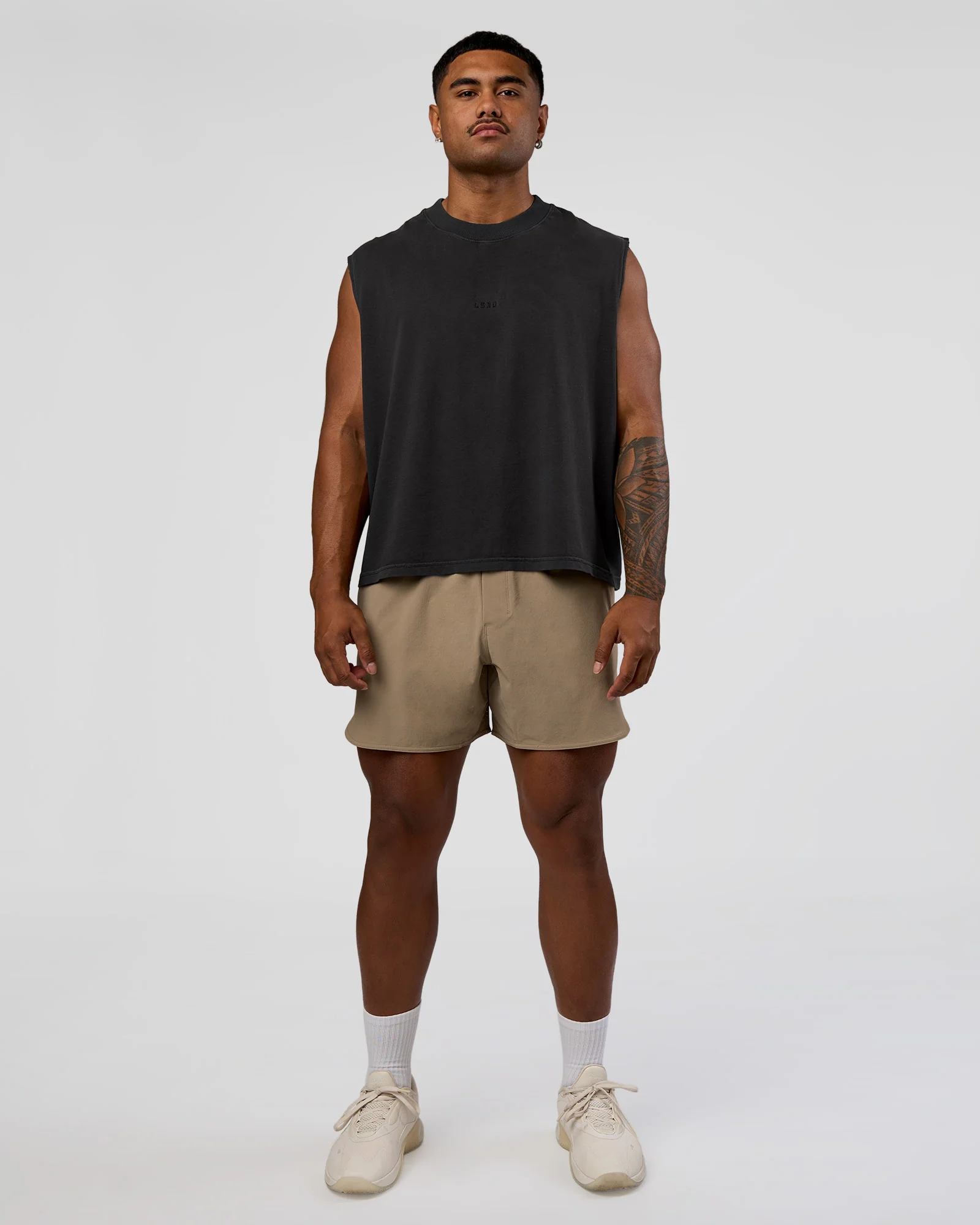 Oversized Heavyweight Boxed Tank - Washed Black