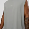 Oversized Heavyweight Boxed Tank - Light Grey Marl
