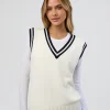 Clubhouse Vest - Off White-Future Navy