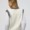 Clubhouse Vest - Off White-Future Navy