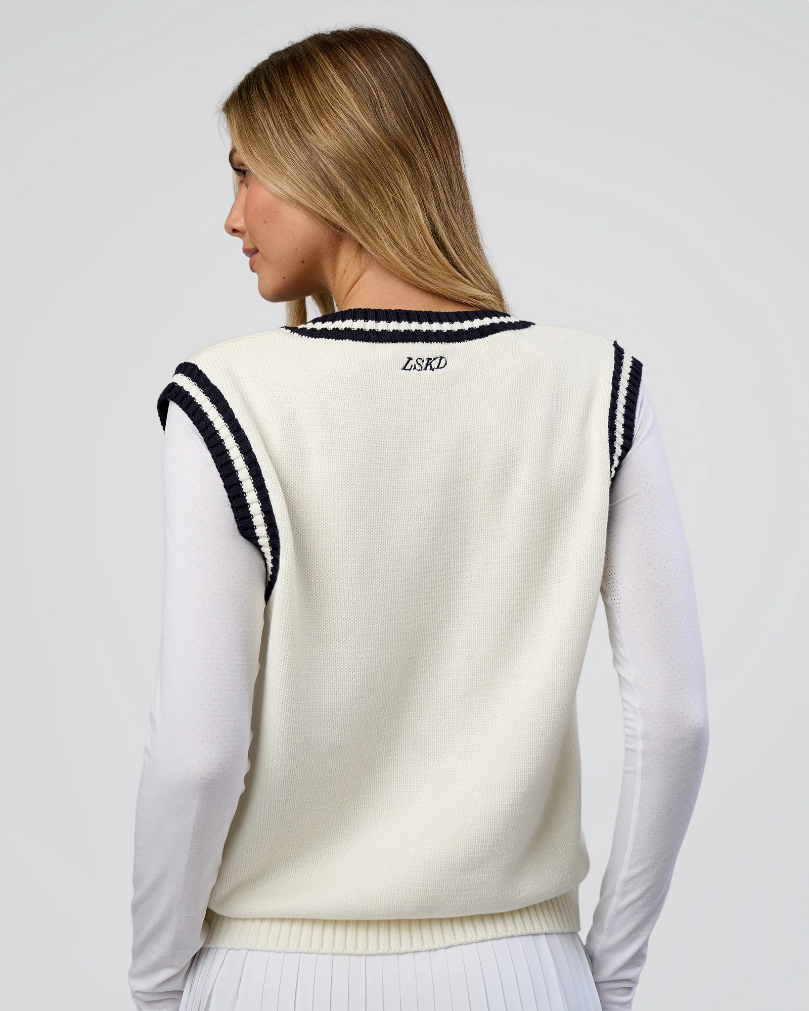 Clubhouse Vest - Off White-Future Navy