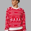 21171-lskd-christmas-knit-sweater-cherry-red-ivory-1.webp LSKD Christmas Knit Sweater - Cherry Red-Ivory