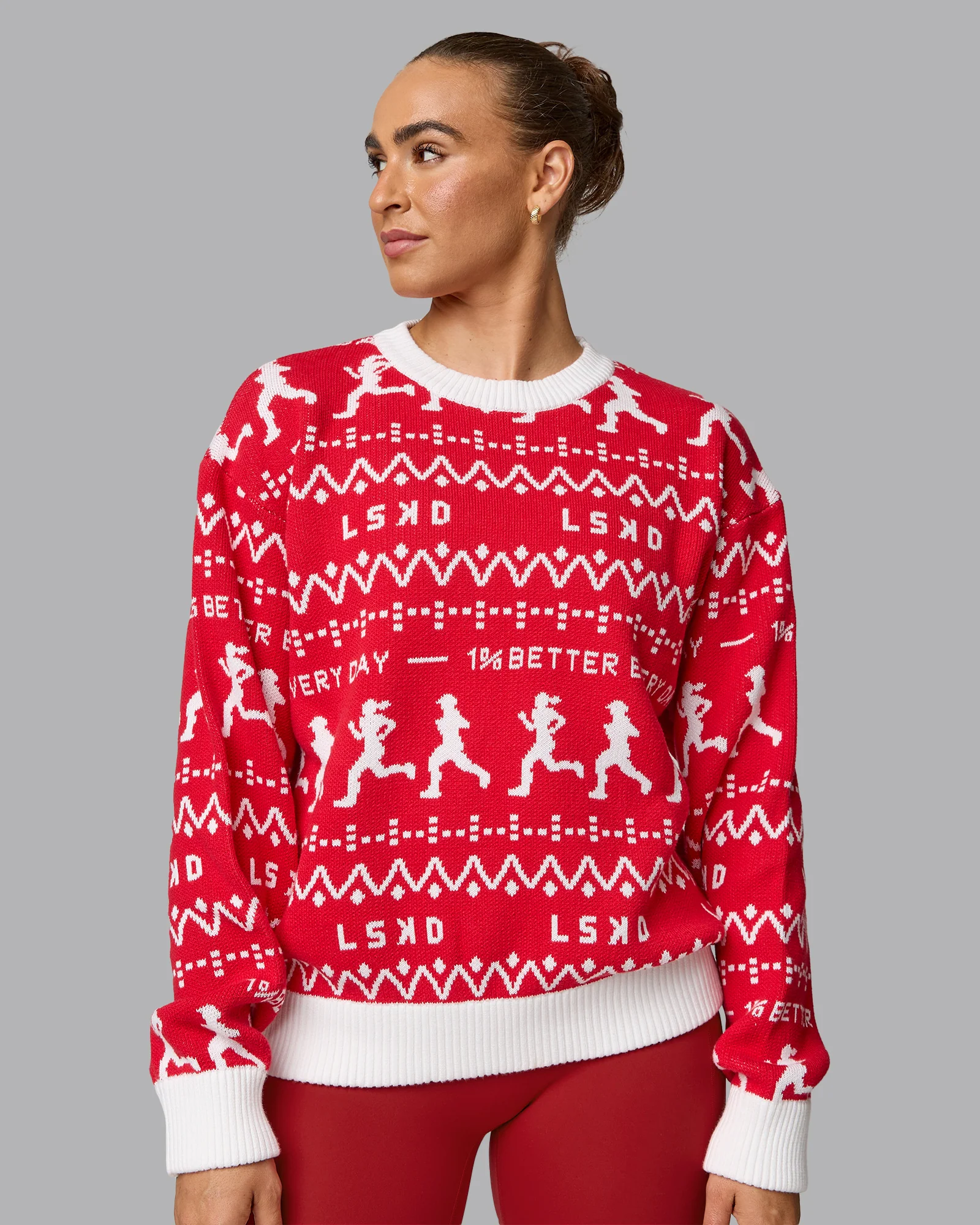 21171-lskd-christmas-knit-sweater-cherry-red-ivory-1.webp LSKD Christmas Knit Sweater - Cherry Red-Ivory