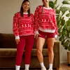 21171-lskd-christmas-knit-sweater-cherry-red-ivory-2.webp LSKD Christmas Knit Sweater - Cherry Red-Ivory