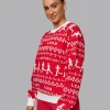 21171-lskd-christmas-knit-sweater-cherry-red-ivory-5.webp LSKD Christmas Knit Sweater - Cherry Red-Ivory
