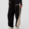 Power Play Stitch Up Fleece Sweat Pant - Black-Shale Beige