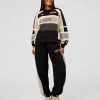 Power Play Stitch Up Fleece Sweat Pant - Black-Shale Beige