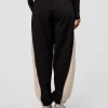 Power Play Stitch Up Fleece Sweat Pant - Black-Shale Beige