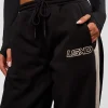 Power Play Stitch Up Fleece Sweat Pant - Black-Shale Beige