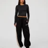 Power Play Stitch Up Fleece Sweat Pant - Black-Shale Beige