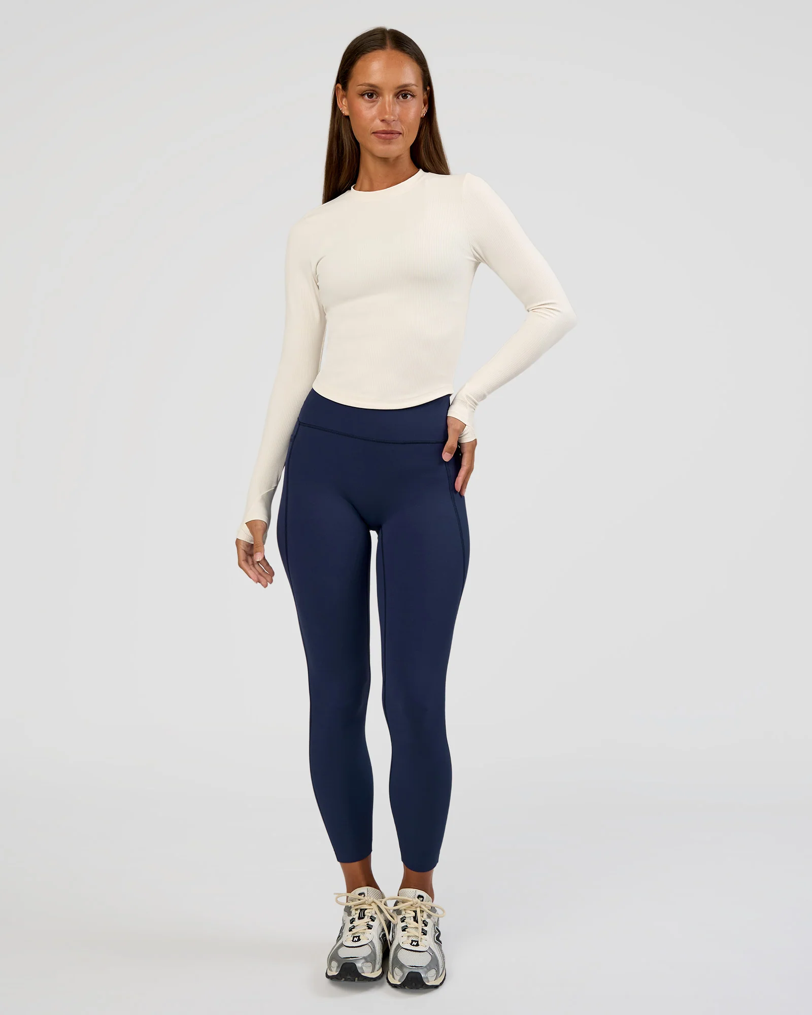Flow Rib Long Sleeve Tee - Off White