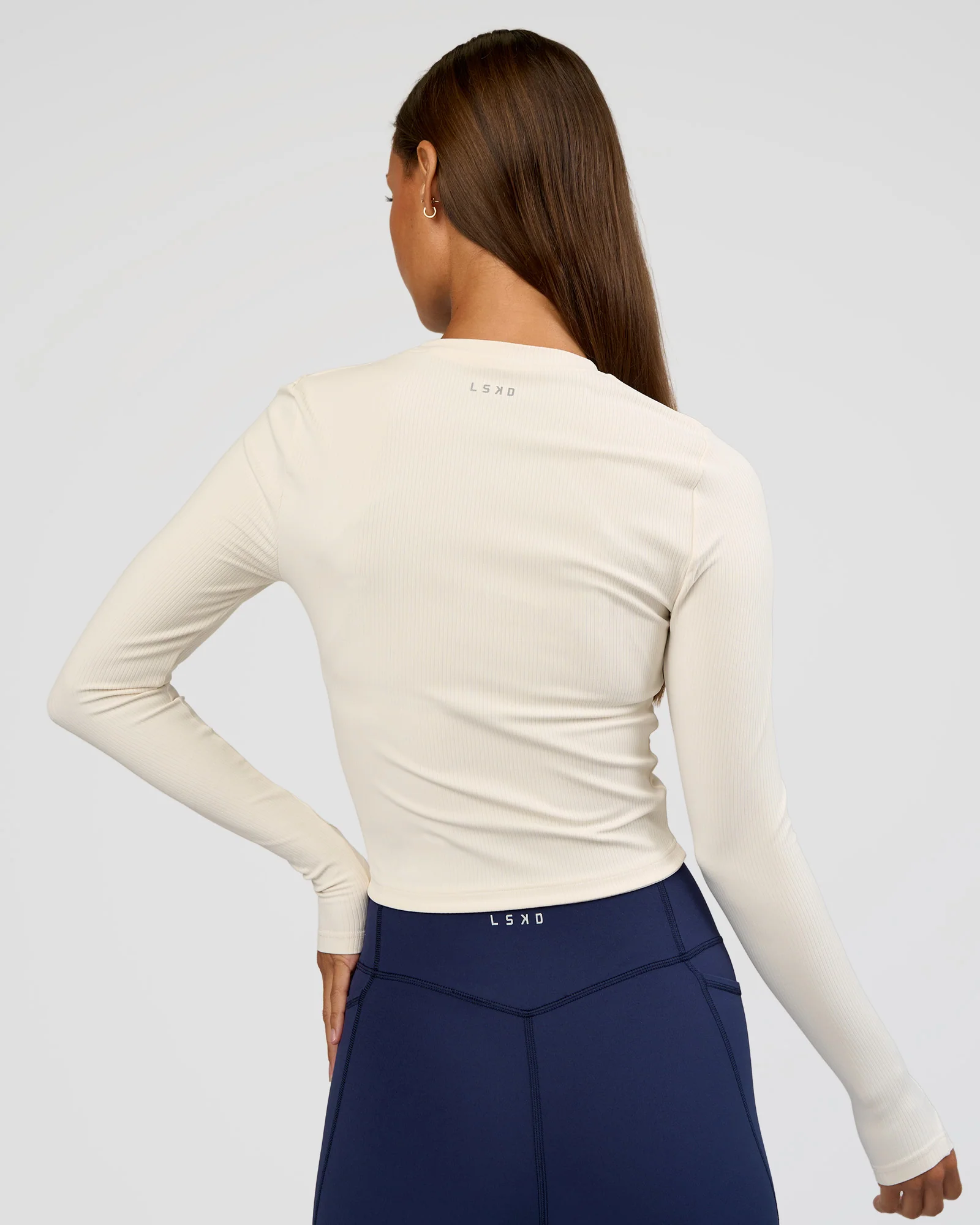 Flow Rib Long Sleeve Tee - Off White