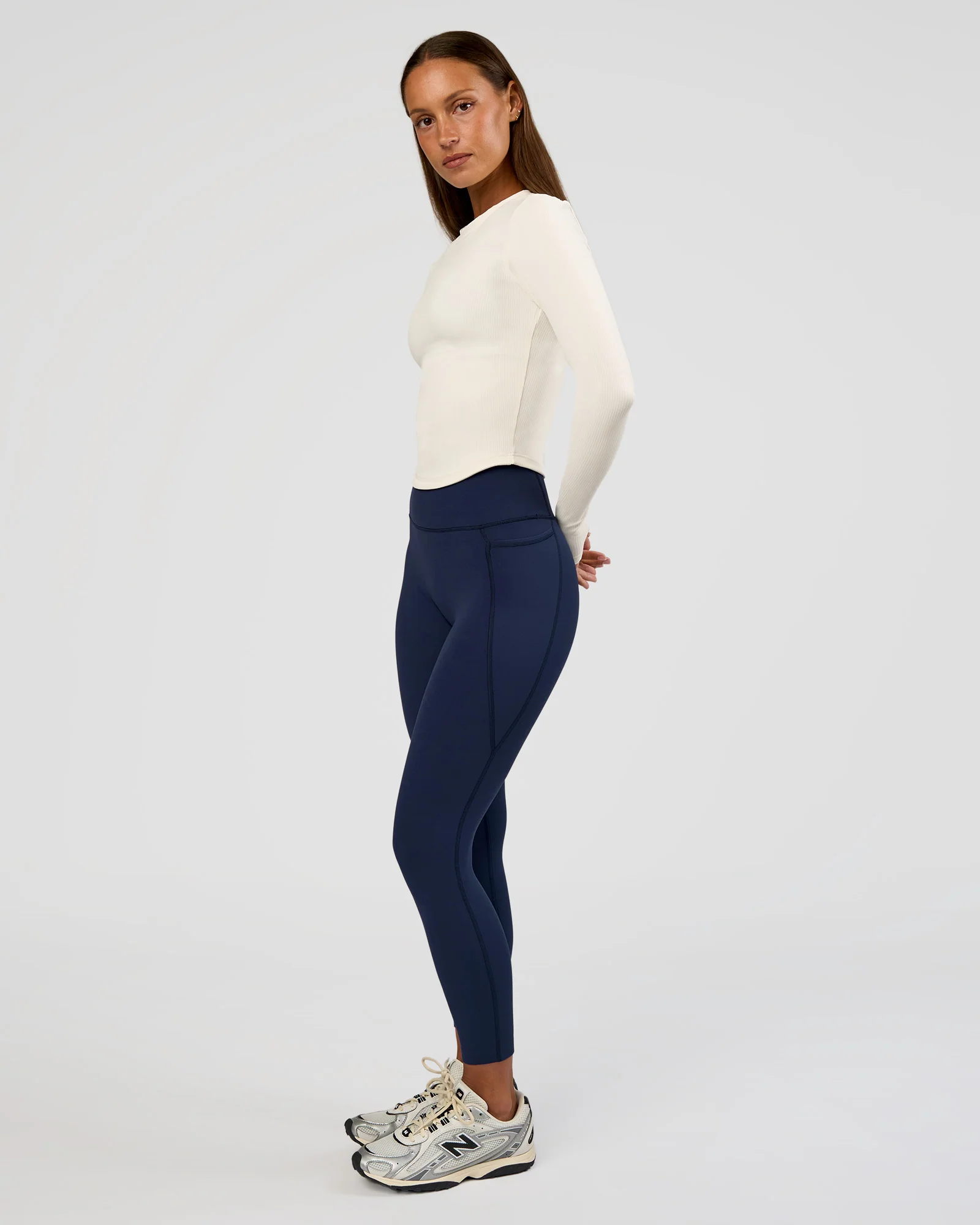 Flow Rib Long Sleeve Tee - Off White