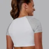 Run With It Ultra Cropped Tee - White-Grey Marl