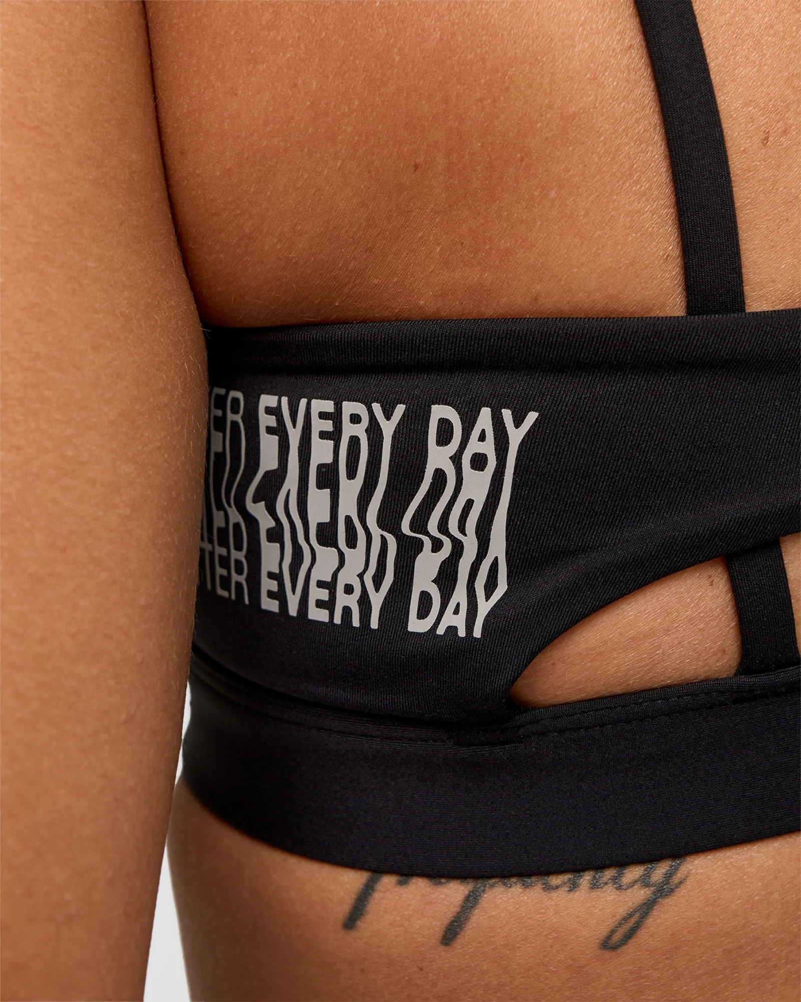 Galvanise Hype Graphic Sports Bra 2.0 - Black-Alloy