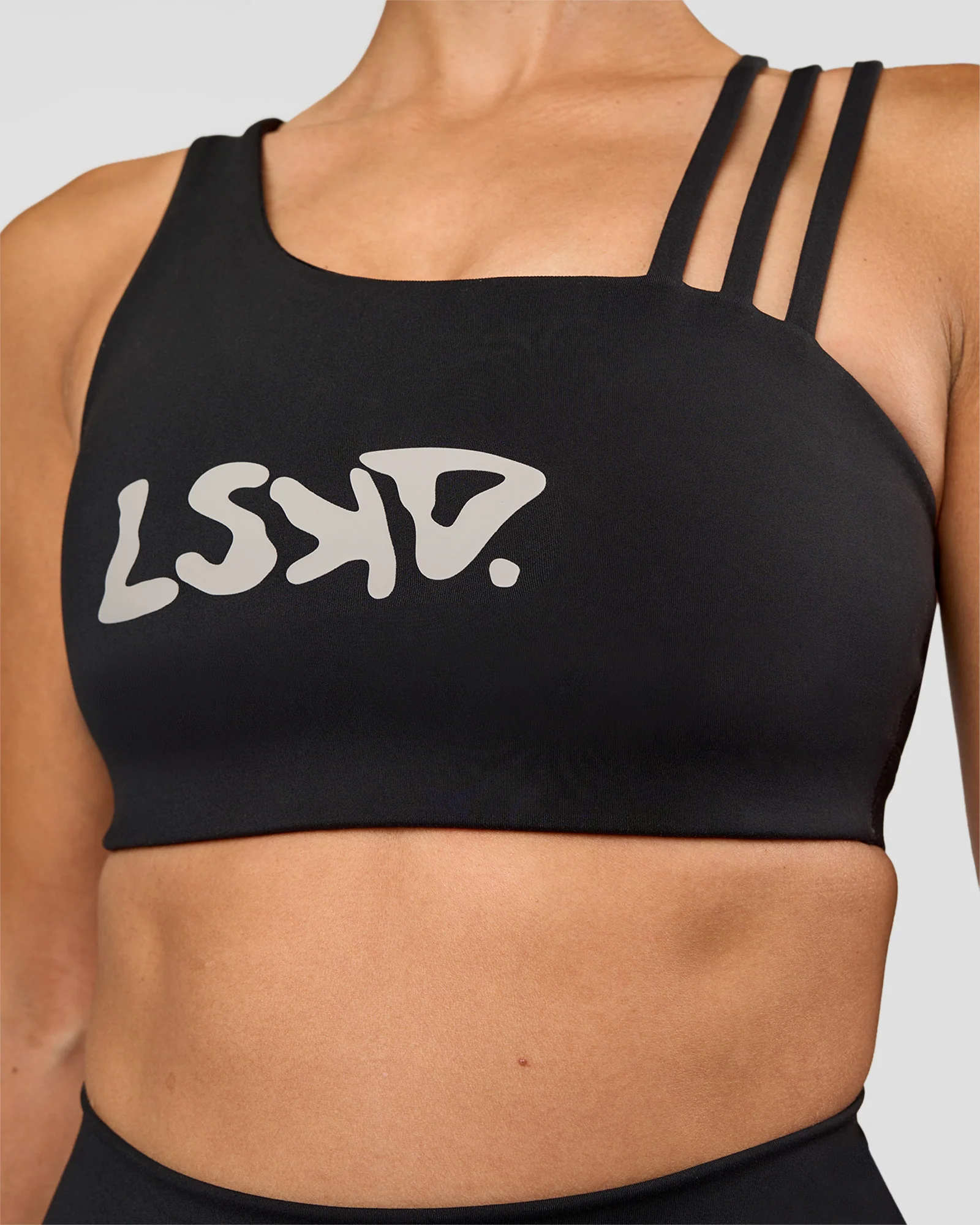 Galvanise Hype Graphic Sports Bra 2.0 - Black-Alloy