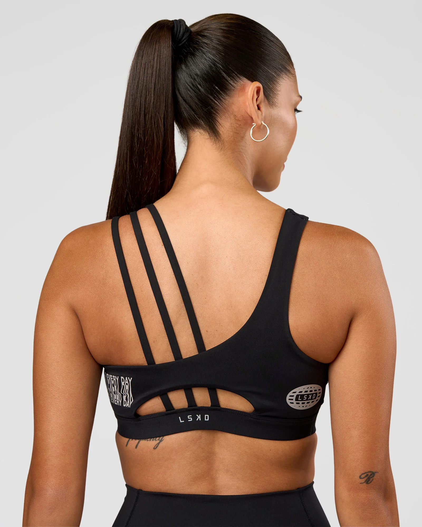 Galvanise Hype Graphic Sports Bra 2.0 - Black-Alloy