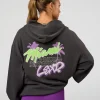 Miami Vibe Oversized Hoodie - Dark Storm-Marshmallow