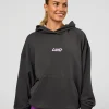 Miami Vibe Oversized Hoodie - Dark Storm-Marshmallow