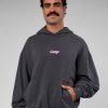 Miami Vibe Oversized Hoodie - Dark Storm-Marshmallow