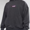 Miami Vibe Oversized Hoodie - Dark Storm-Marshmallow