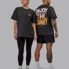 E.T.J FLXCotton Tee Oversize - Pirate Black-Pop Pink