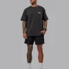 E.T.J FLXCotton Tee Oversize - Pirate Black-Pop Pink