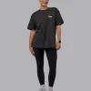 E.T.J FLXCotton Tee Oversize - Pirate Black-Pop Pink