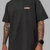 E.T.J FLXCotton Tee Oversize - Pirate Black-Pop Pink
