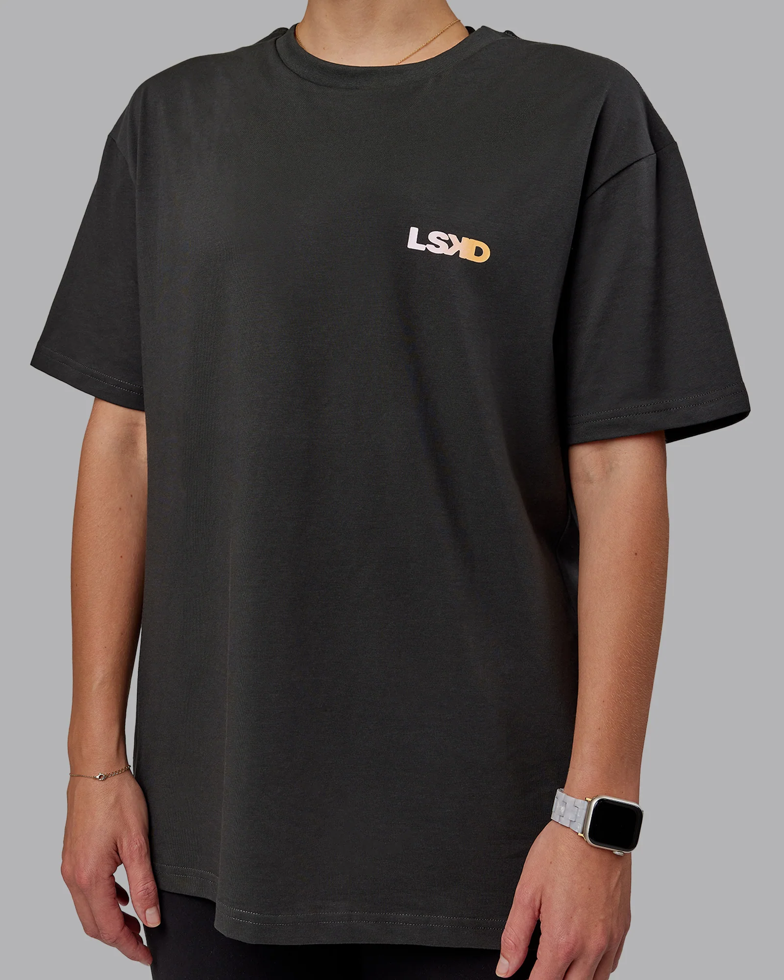 E.T.J FLXCotton Tee Oversize - Pirate Black-Pop Pink