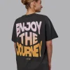E.T.J FLXCotton Tee Oversize - Pirate Black-Pop Pink