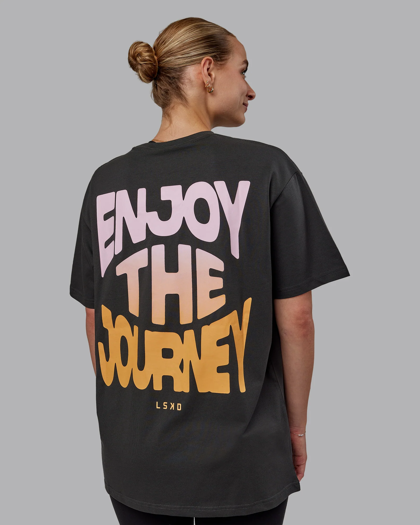 E.T.J FLXCotton Tee Oversize - Pirate Black-Pop Pink