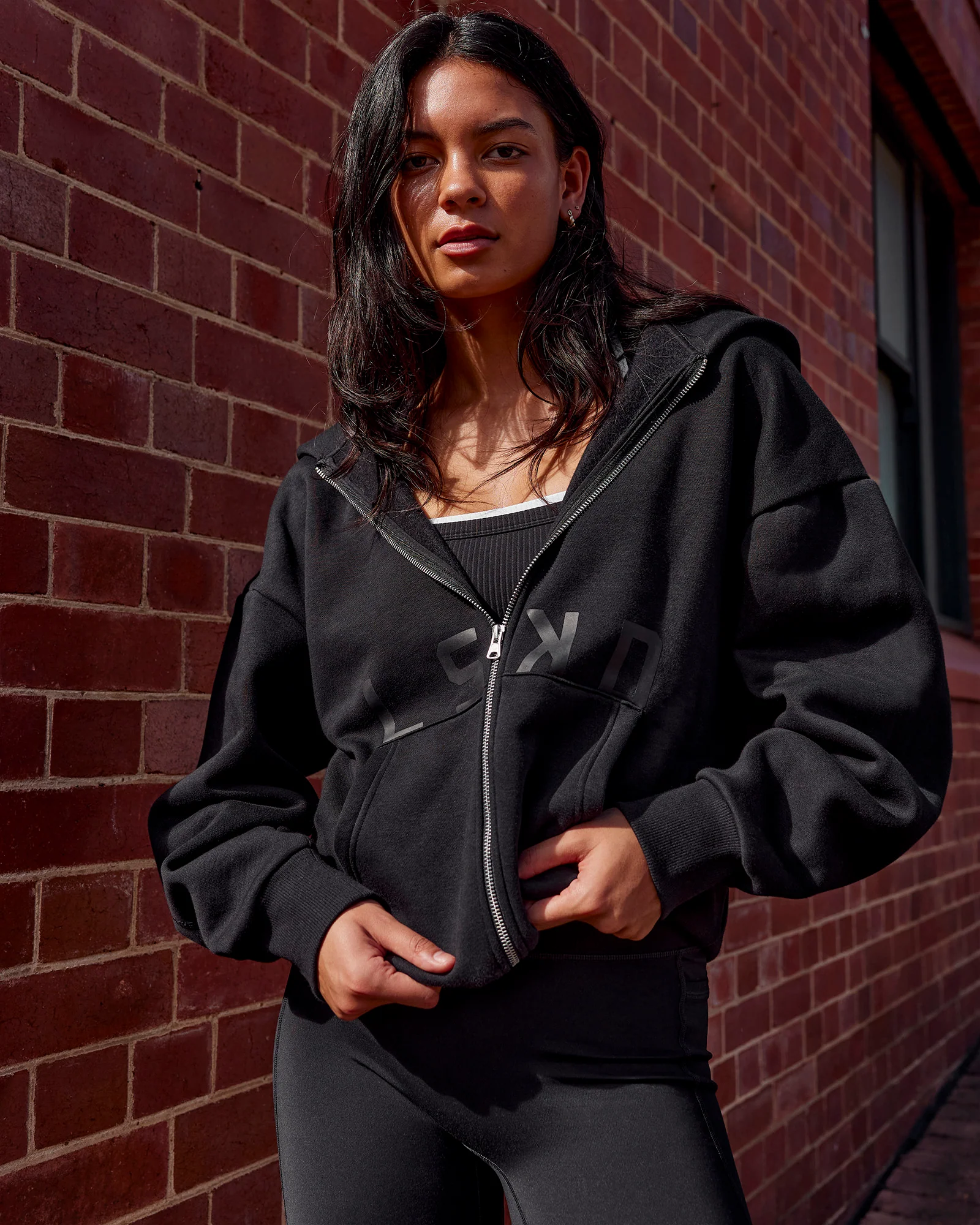 2223-shadow-mode-oversized-zip-through-hoodie-black-2.webp Shadow Mode Oversized Zip Through Hoodie - Black