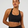 Flow Bonded Scoop Neck Sports Bra - Black