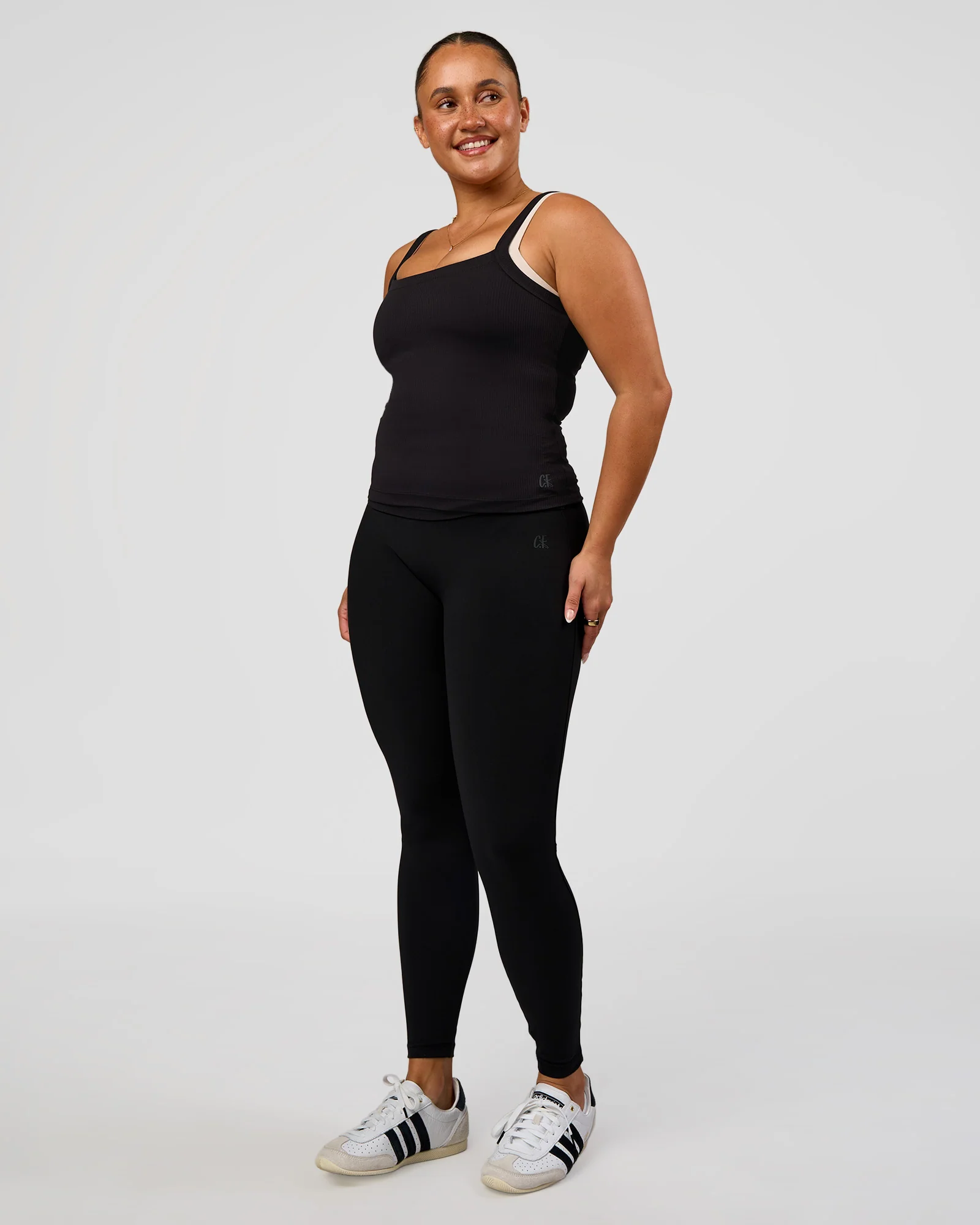 CF Move Through It Rib Tank - Black