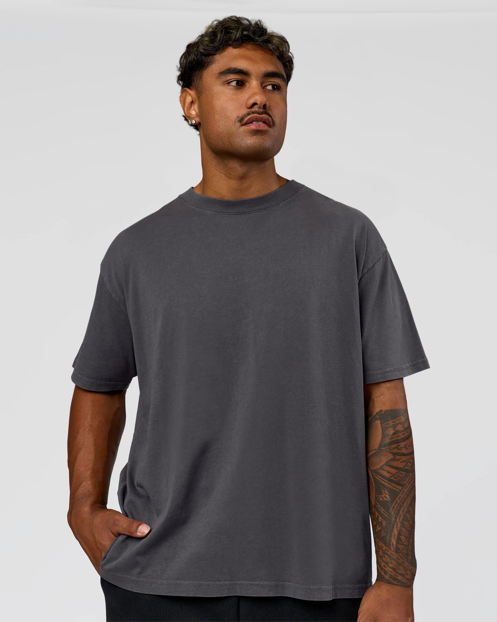 Memory In Motion Heavyweight Oversized Tee - Dark Storm Washed