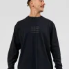 Move Fast Heavyweight Oversized Long Sleeve Tee - Black Washed