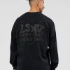 Move Fast Heavyweight Oversized Long Sleeve Tee - Black Washed