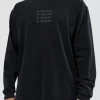 Move Fast Heavyweight Oversized Long Sleeve Tee - Black Washed