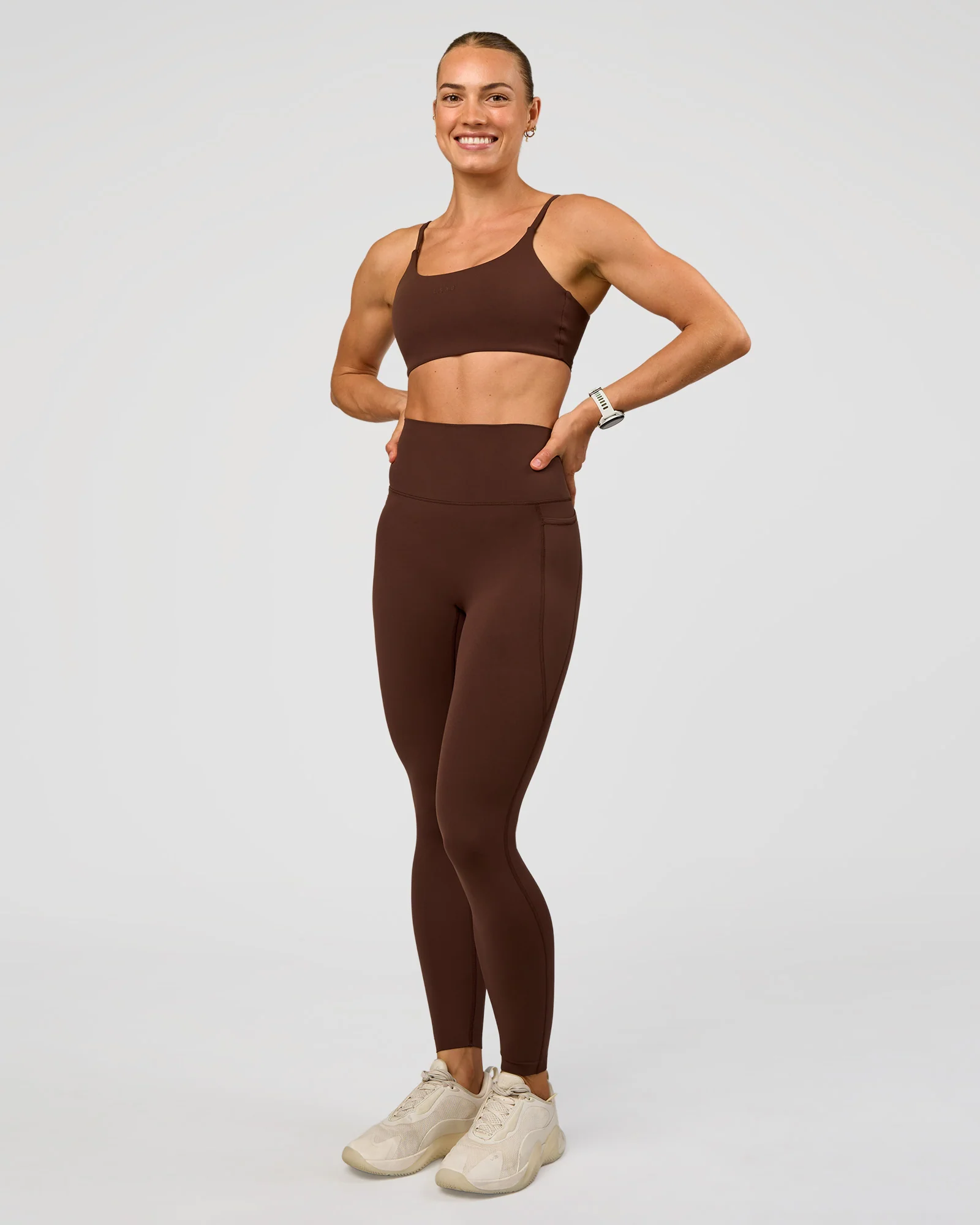 Elixir Ultra High-Rise Full Length Legging Pockets - Hot Chocolate