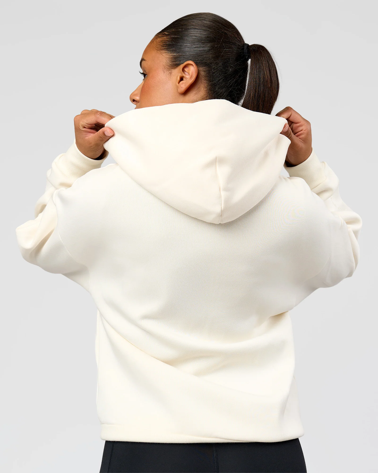 Shadow Mode Oversized Zip Through Hoodie - Off White