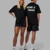 Pressure is a Privilege FLXCotton Oversized Tee - Black-Power Cobalt