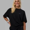 Pressure is a Privilege FLXCotton Oversized Tee - Black-Power Cobalt