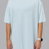 Push Boundaries FLXCotton Oversized Tee - Light Cyan-White