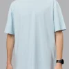 Push Boundaries FLXCotton Oversized Tee - Light Cyan-White