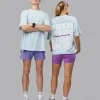 Push Boundaries FLXCotton Oversized Tee - Light Cyan-White
