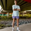 Push Boundaries FLXCotton Oversized Tee - Light Cyan-White
