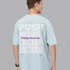 Push Boundaries FLXCotton Oversized Tee - Light Cyan-White