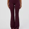 Fusion V-Contour High-Rise Flared Legging Pockets - Cherry Lacquer