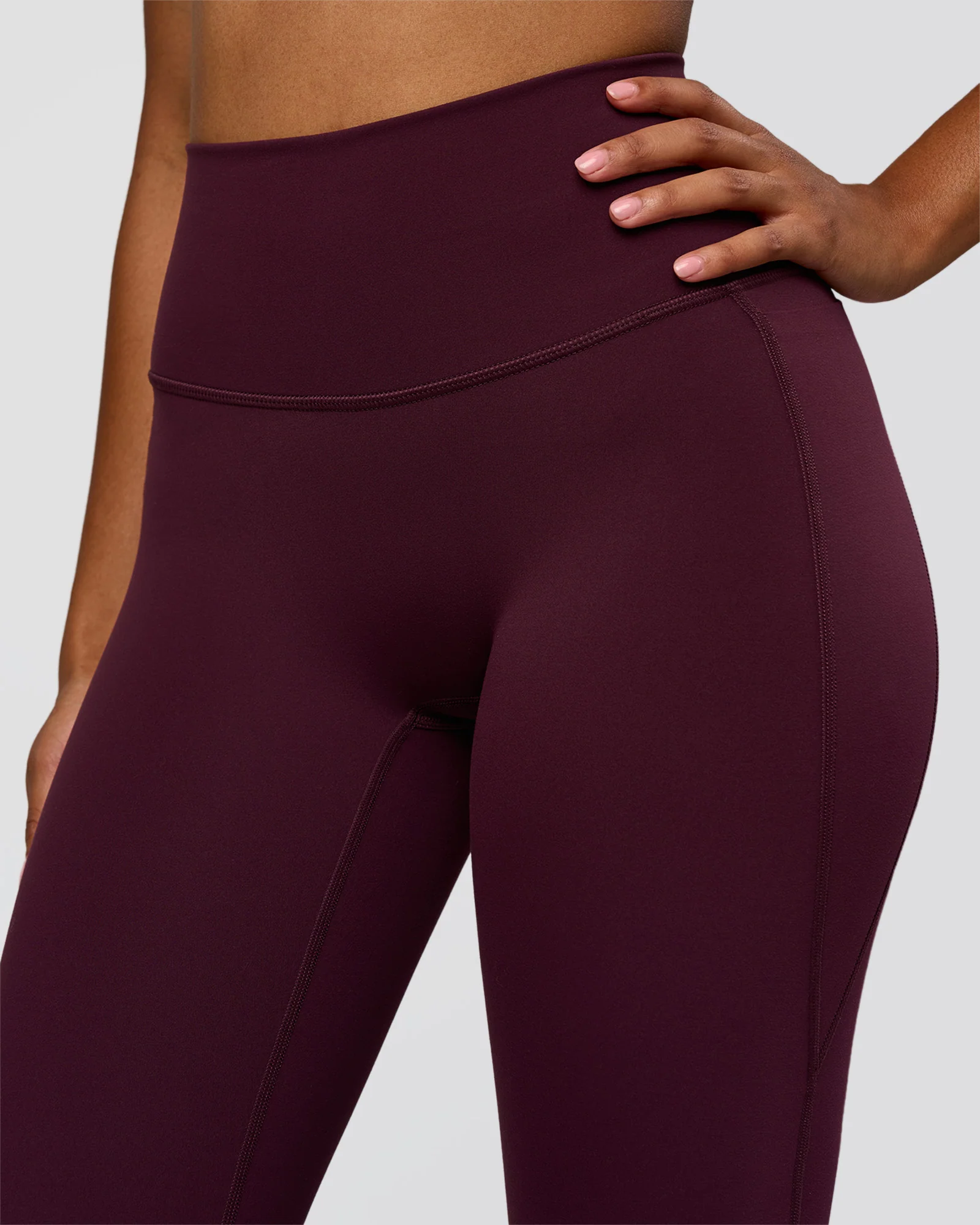 Fusion V-Contour High-Rise Flared Legging Pockets - Cherry Lacquer